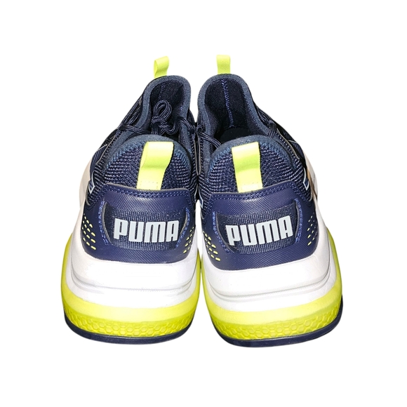 Puma Men's Navy and Yellow Sneakers - Picture 5 of 6